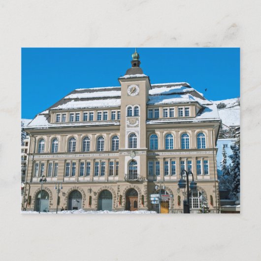 Rathaus in St. Moritz, Schweiz Postkarte (Vorderseite)