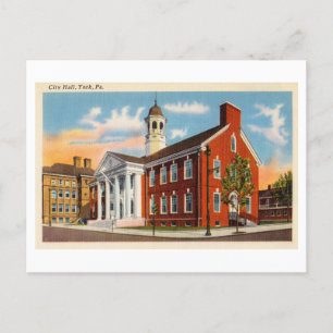 Rathaus in York, Pennsylvania, Vintage Reise Postkarte