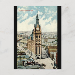 Rathaus Milwaukee WI Vintag 1911 Postkarte