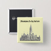 Rathaus Philadelphia PA 1891 Button (Vorne & Hinten)