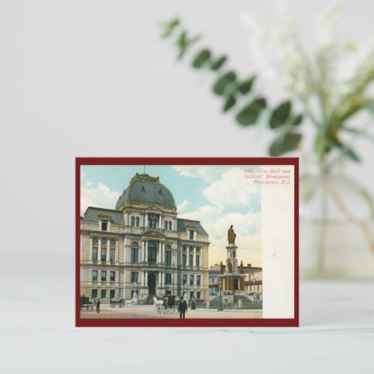 Rathaus, Providence, RI Vintag Postkarte (Stehend Vorderseite)