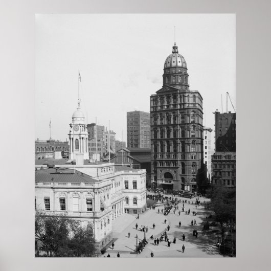 Rathaus und Gebäude Poster (Vorne)