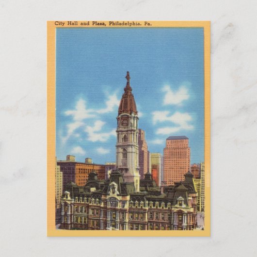 Rathaus und Plaza, Philadelphia, Pennsylvania Postkarte (Vorderseite)