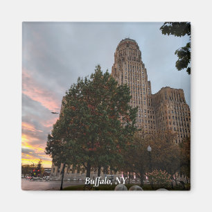 Rathaus und Sonnenuntergang Magnet