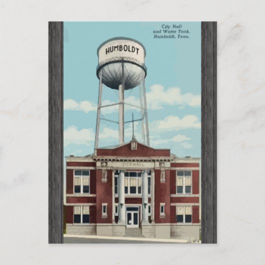 Rathaus und Wassertank Humboldt, Tena, Vintag Postkarte (Vorderseite)