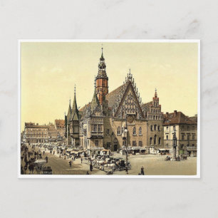 Rathaus von Osten, Breslau, Schlesien, Deutschland Postkarte