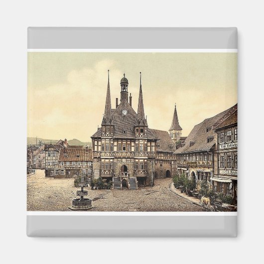 Rathaus, Wernigerode, Hartz, Deutschland, selten P Magnet (Vorne)