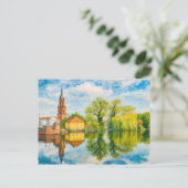 Rathenow Reflektionsansicht Aquarell havelland Feiertagspostkarte (Stehend Vorderseite)