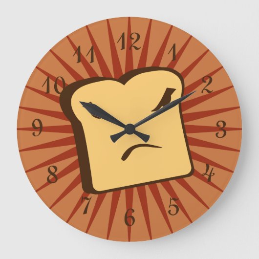 Rather Angry Toast Große Wanduhr (Vorderseite)