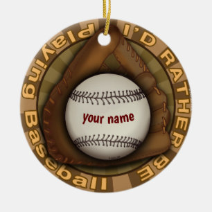 Rather Play Baseball Keramik Ornament