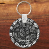 Rather Play Dominoes individuelle Name Schlüsselanhänger (Vorderseite)