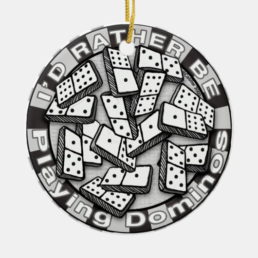 Rather Play Dominoes Keramik Ornament (Vorne)
