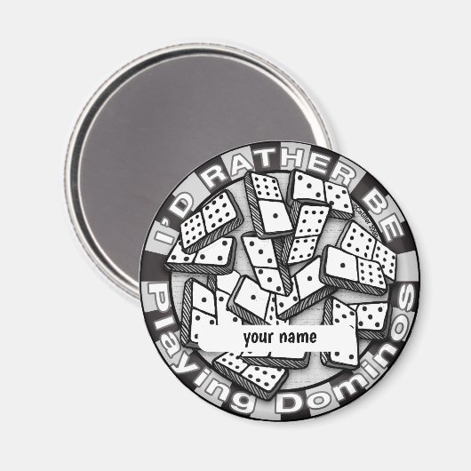 Rather Play Dominoes Magnet (Vorderseite/Rückseite)