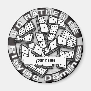 Rather Play Dominoes Magnet
