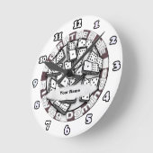 Rather Play Dominoes Runde Wanduhr (Winkel)