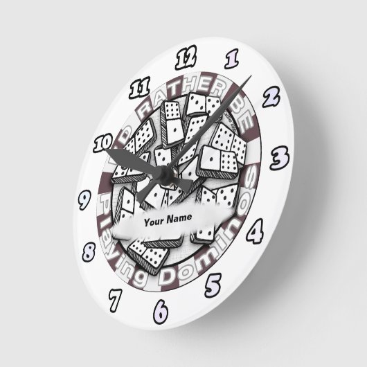 Rather Play Dominoes Runde Wanduhr (Winkel)