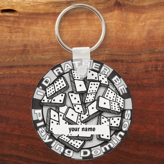 Rather Play Dominoes Schlüsselanhänger (Vorderseite)