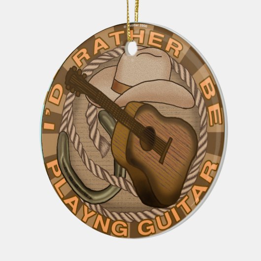 Rather Play Guitar Keramik Ornament (Links)