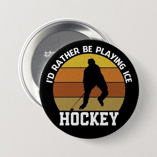 Rather Play Ice Hockey Button (Vorne & Hinten)