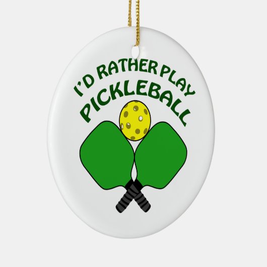 Rather Play Pickleball Keramik Ornament (Rechts)