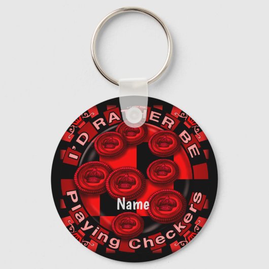 Rather Play Schachbretts Schlüsselanhänger (Vorderseite)