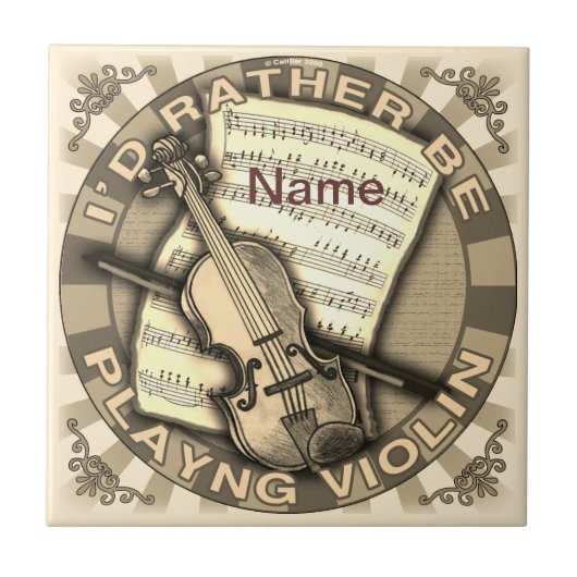 Rather Play Violin Fliese (Vorderseite)