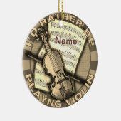 Rather Play Violin Keramik Ornament (Rechts)