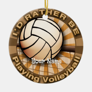 Rather Play Volleyball Keramik Ornament
