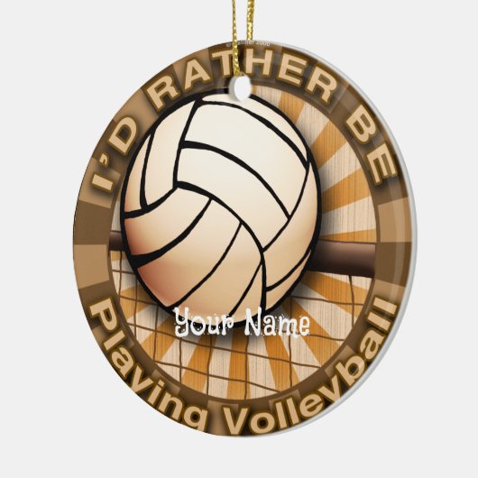 Rather Play Volleyball Keramik Ornament (Links)