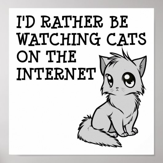 Rather Watch Cats Funny Poster (Vorne)