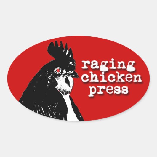 Rating Chicken Logo Oval Sticker mit Text (Vorderseite)