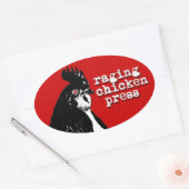 Rating Chicken Logo Oval Sticker mit Text (Umschlag)