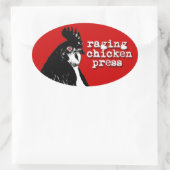 Rating Chicken Logo Oval Sticker mit Text (Tasche)