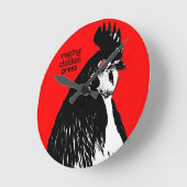 Rating Chicken Press Clock Runde Wanduhr (Winkel)