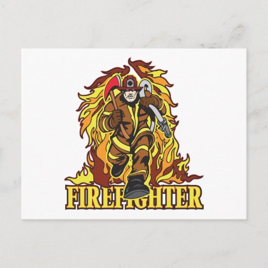 Rating Flames Firefighter Postkarte (Vorderseite)
