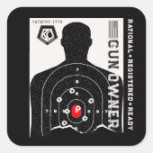 Rational Registered and Ready Gun Owner Quadratischer Aufkleber (Vorderseite)