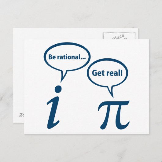 Rational sein erhalten Sie echte imaginäre Mathema Postkarte (Vorne/Hinten)