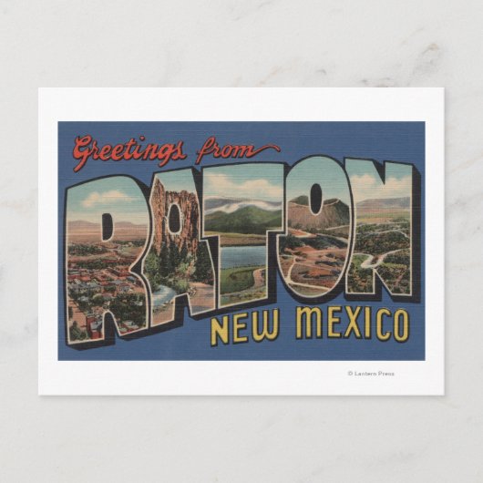 Raton, New Mexico - Große Briefmarkenszenen Postkarte (Vorderseite)