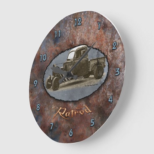 Ratrod LKW-rostiges Metall Große Wanduhr (Winkel)