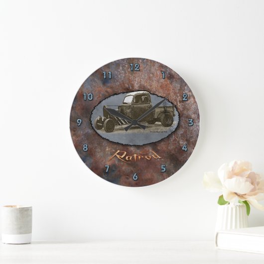 Ratrod LKW-rostiges Metall Große Wanduhr (Zuhause)