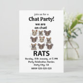Rats Animal, das wir auf Chat sind Funny Rats Einladung (Stehend Vorderseite)