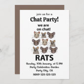 Rats Animal, das wir auf Chat sind Funny Rats Einladung (Vorne/Hinten)