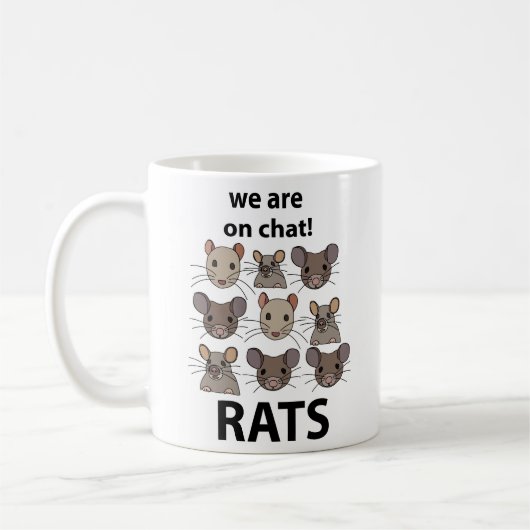 Rats Animal, das wir auf Chat sind Funny Rats Kaffeetasse (Links)