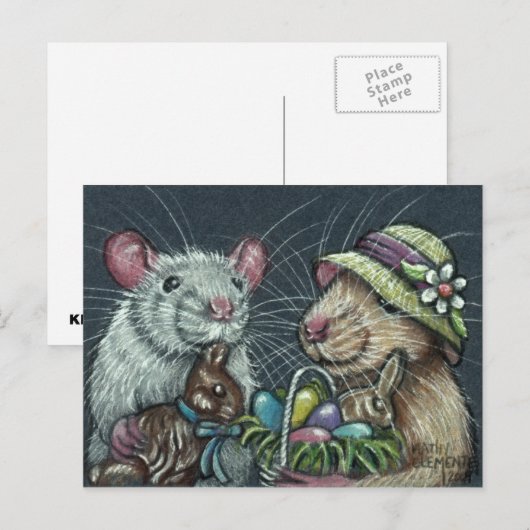 Rats Osterkörbe Postkarte (Vorne/Hinten)