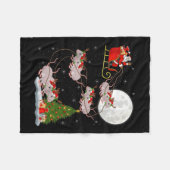 Rats Santa Sleigh Flying Funny Magical Christmas T Fleecedecke (Vorderseite (Horizontal))