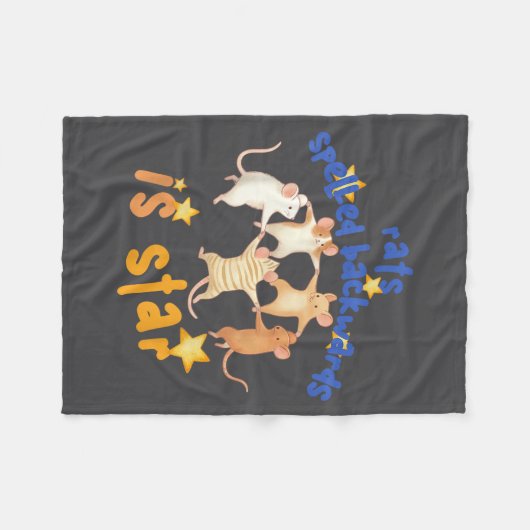 Rats Spelled Backwards Is Star Funny Rat Meme Rat Fleecedecke (Vorderseite (Horizontal))