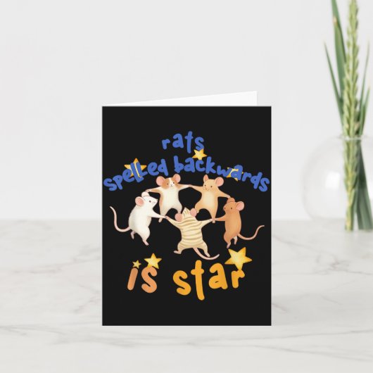 Rats Spelled Backwards Is Star Funny Rat Meme Rat Karte (Vorderseite)