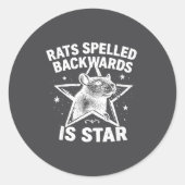 Rats Spelled Backwards Is Star Runder Aufkleber (Vorderseite)