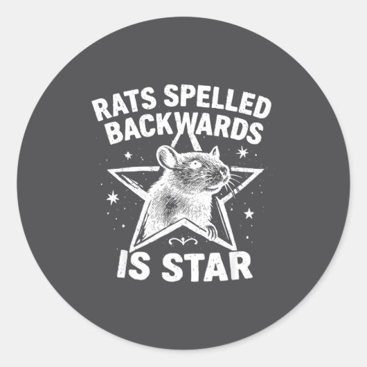 Rats Spelled Backwards Is Star Runder Aufkleber (Vorderseite)