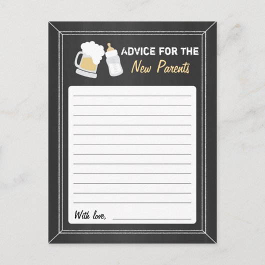 Ratschlag "Baby wird brauen" Hinweiskarte (Vorderseite)